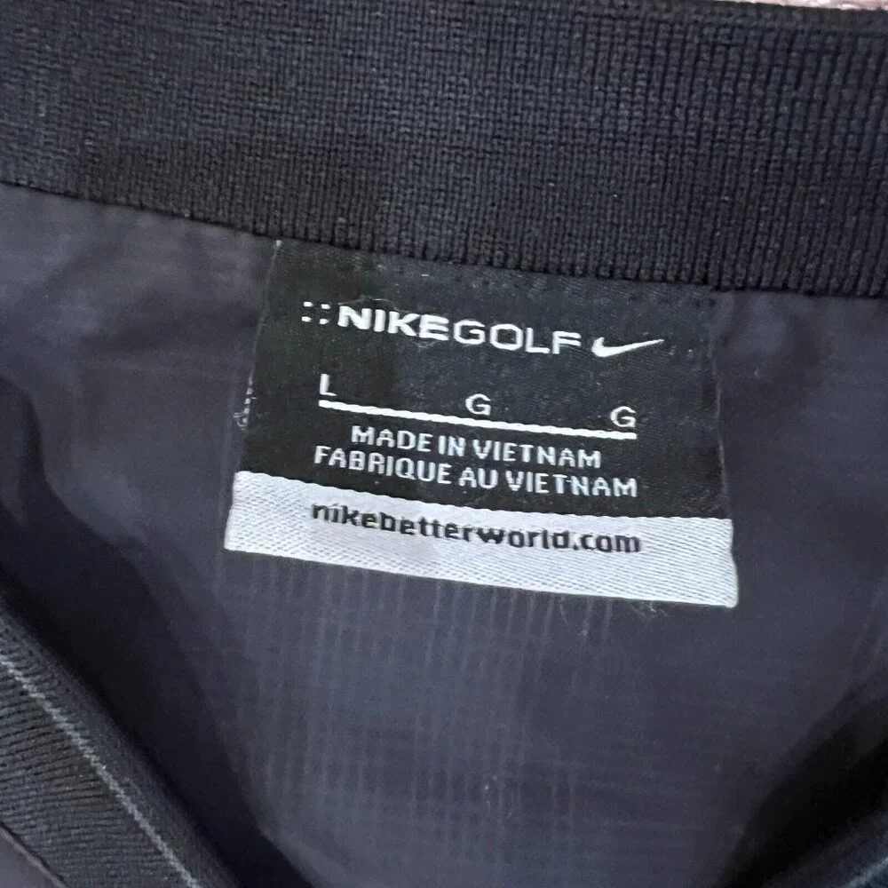 Nike‎ Golf V-neck Windbreaker Black Jacket Mens Large Pullover Long Sleeve Coat